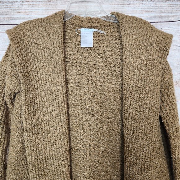 Anthropologie Kimchi Blue Camel Brown Knit Chunky Hooded Cardigan Women's XS - Picture 2 of 16